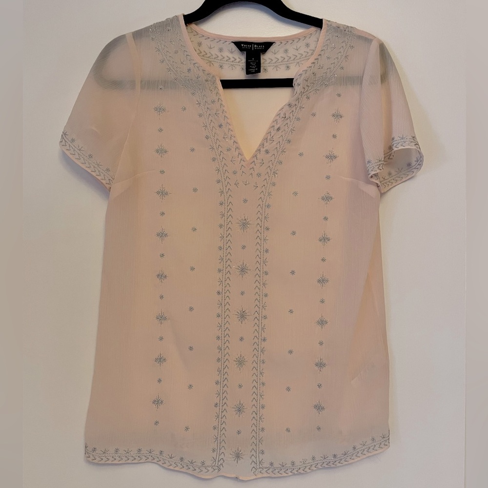 White House Black Market Short Sleeve Blouse